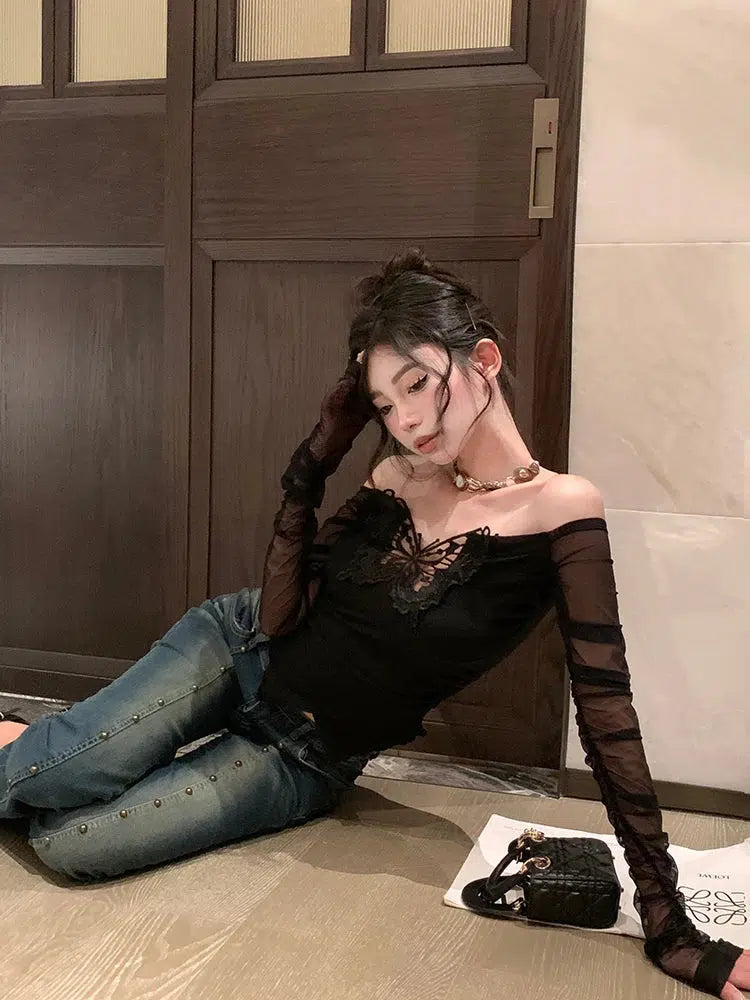 Baddie Butterfly Off Shoulder Top Litlookz Studio