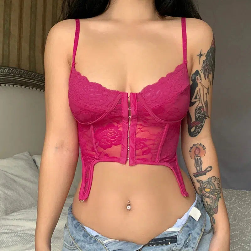 Baddie Lace Crop Corset Top