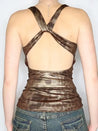 Baddie Leopard Backless Top
