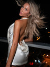 Baddie Satin Drape Mini Dress