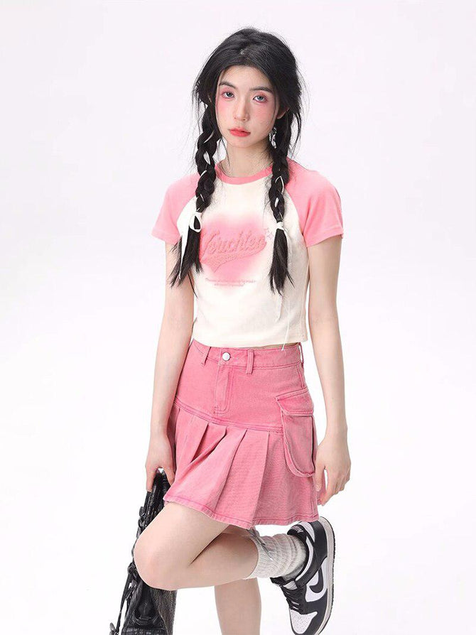 Barbie Pleated Cargo Mini Skirt