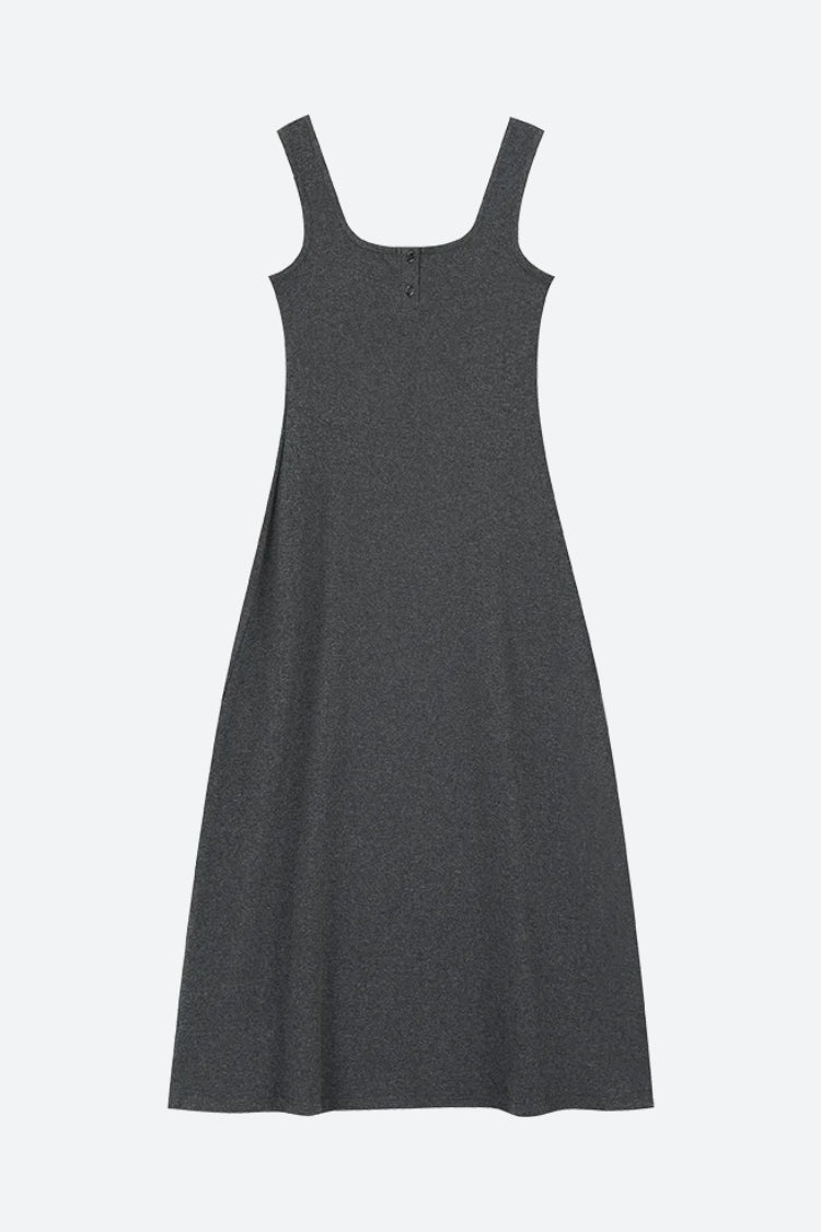 basic midi dress Basic Casual Button Up Midi Dress