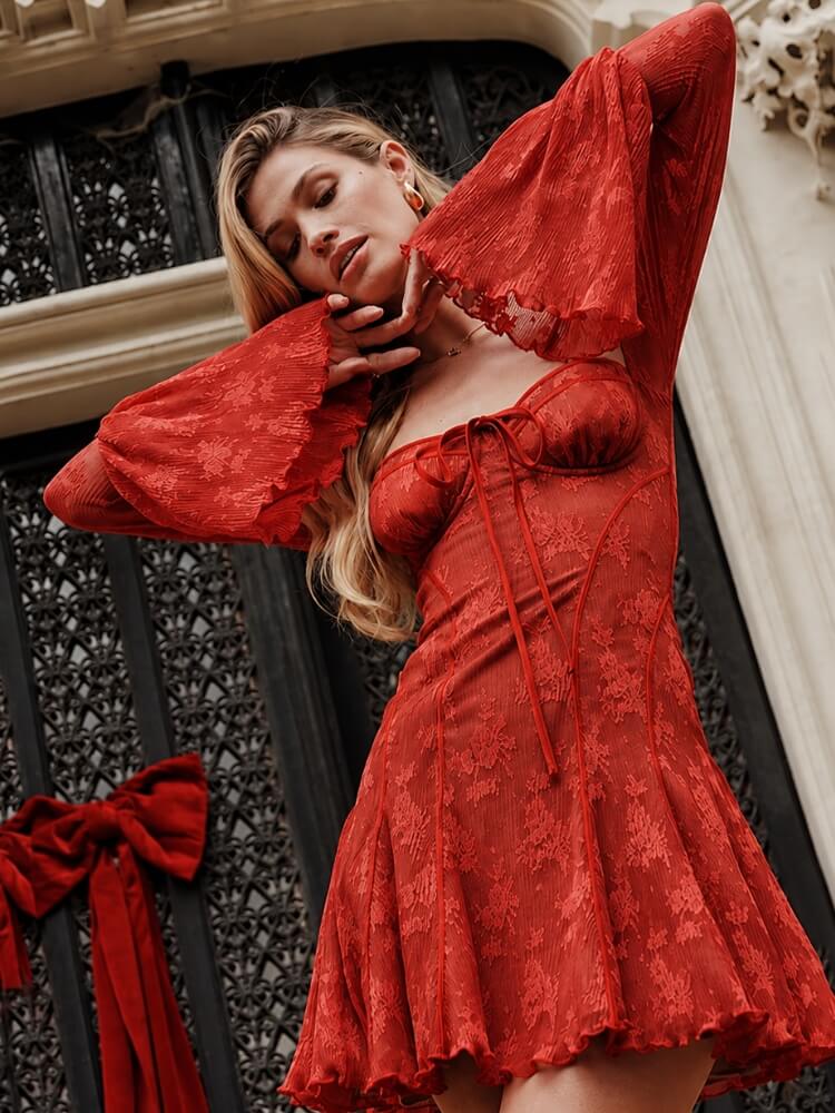 Bell Sleeve Mini Dress