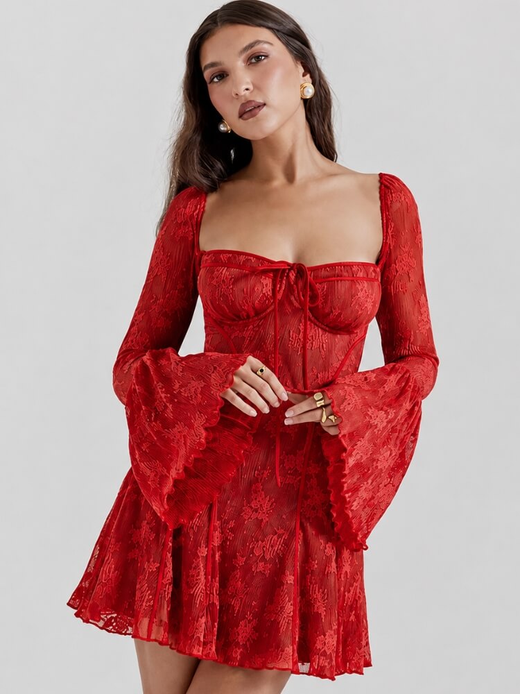 Bell Sleeve Mini Dress