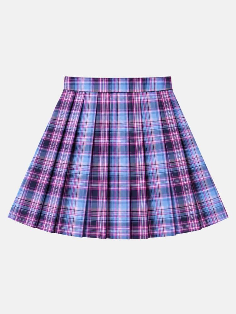Berry Pleated Mini Skirt