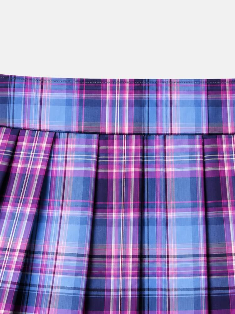 Berry Pleated Mini Skirt