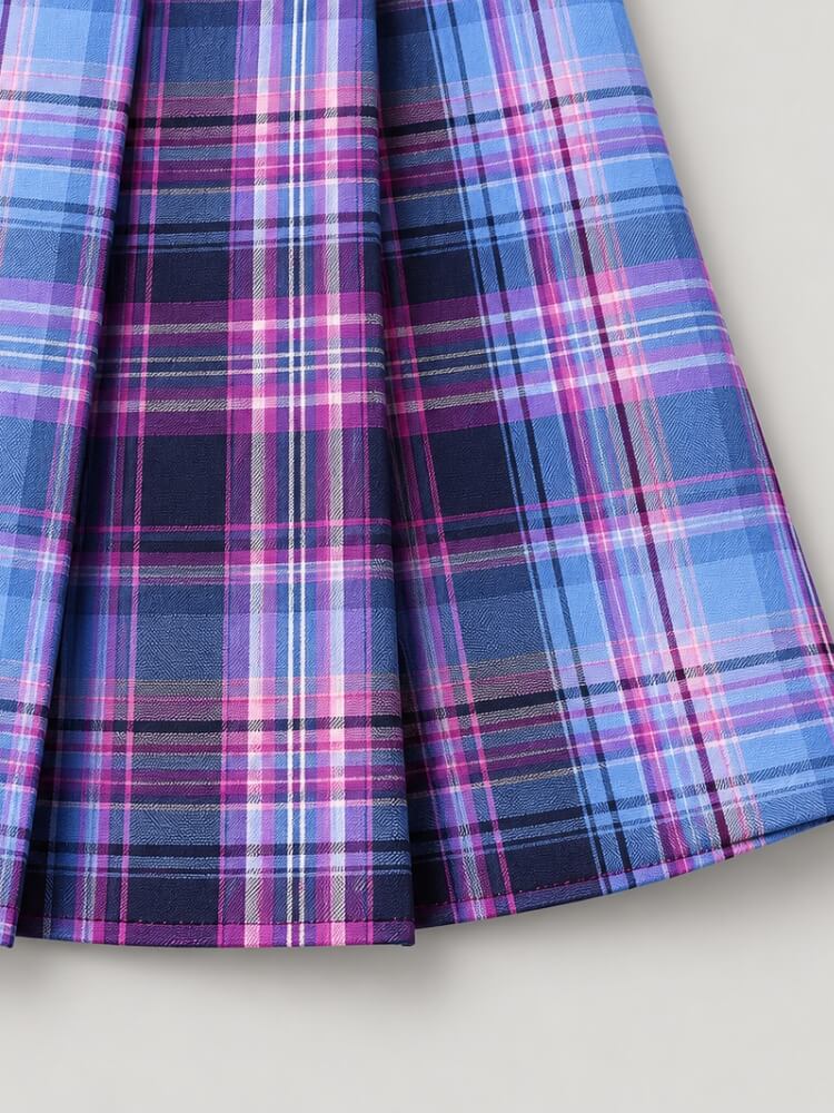 Berry Pleated Mini Skirt