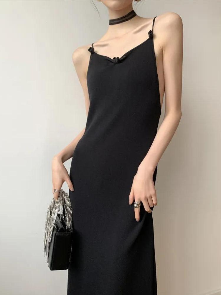 Black Butterfly Back Midi Dress Black Butterfly Back Midi Dress