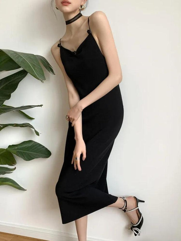 Black Fishtail Dress Dramatic Style with Butterfly main image 1