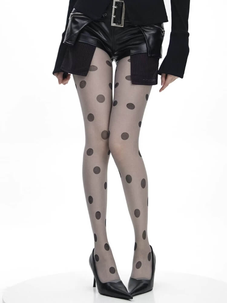 Black Polka Sheer Tights