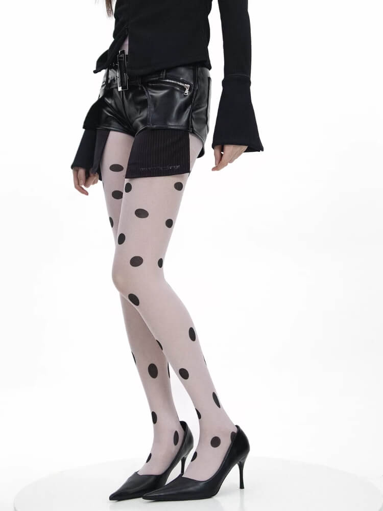 Black Polka Sheer Tights