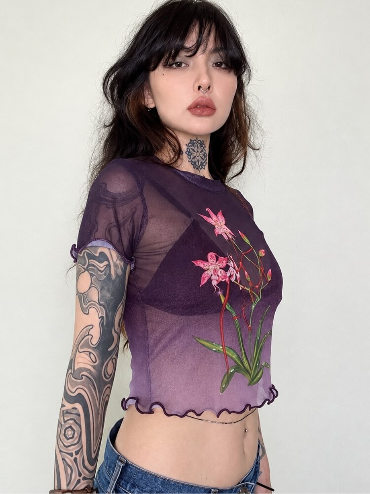 Bloom Mesh Baby Tee