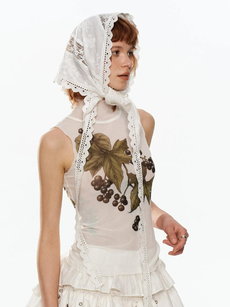 Botanical Mesh Top