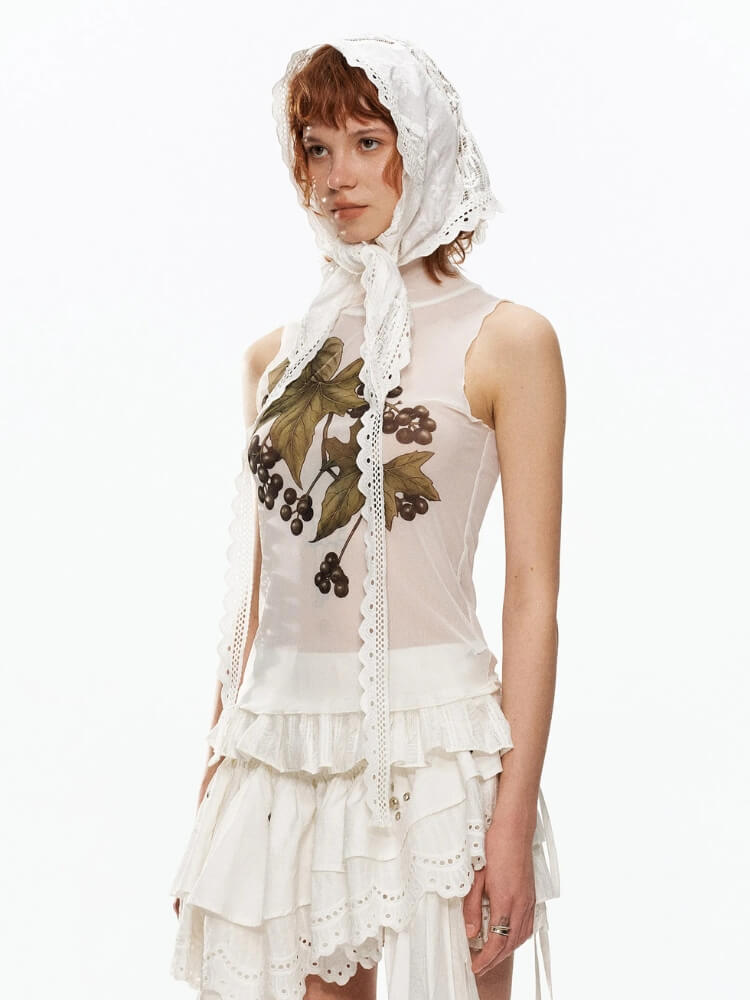 Botanical Mesh Top