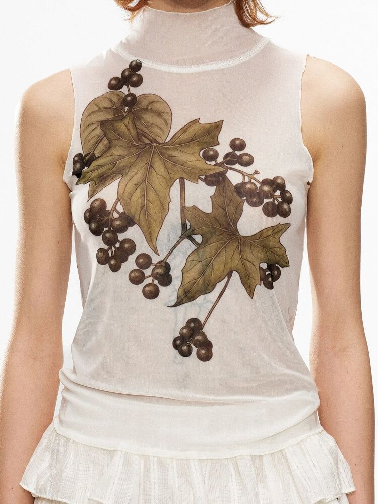Botanical Mesh Top