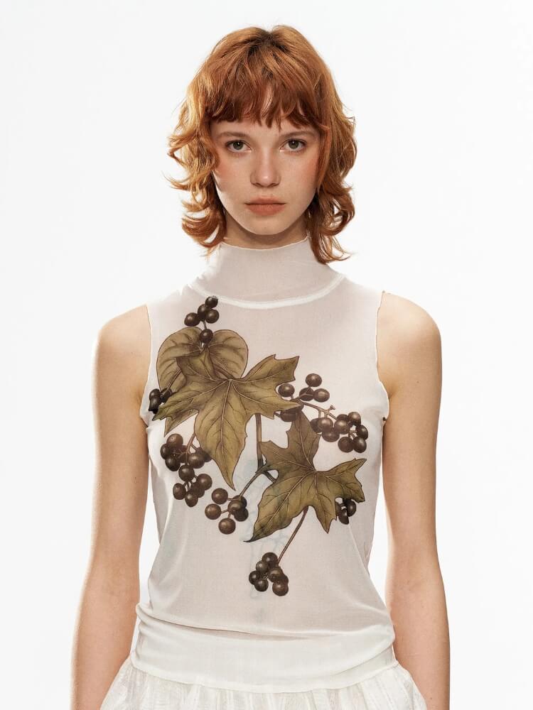 Botanical Mesh Top
