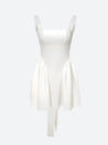 Bow Waist Backless Mini Dress