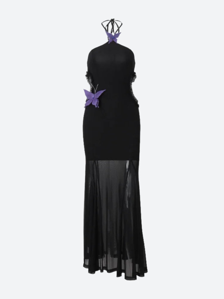 slim fit dress slacks Butterfly Cut Out Maxi Dress