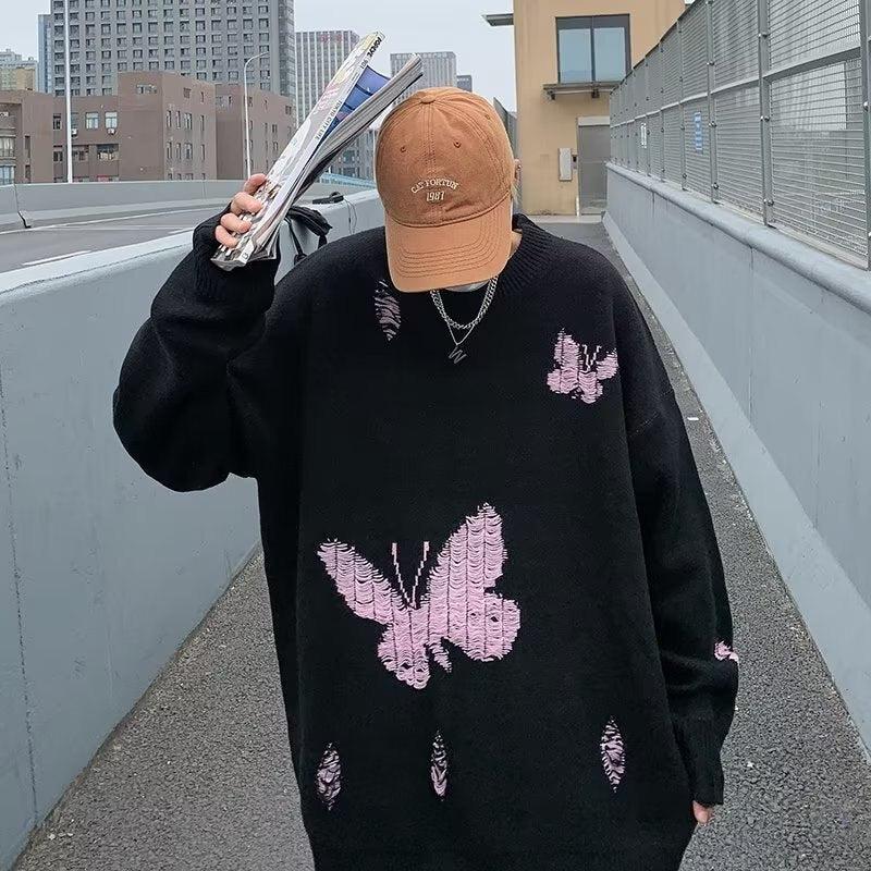 Pull tricoté usé Papillon Litlookz Studio