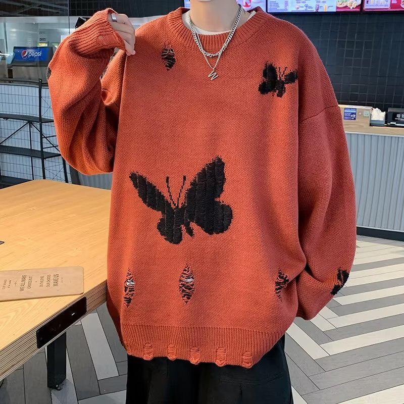 Butterfly Distressed Knitted Sweater