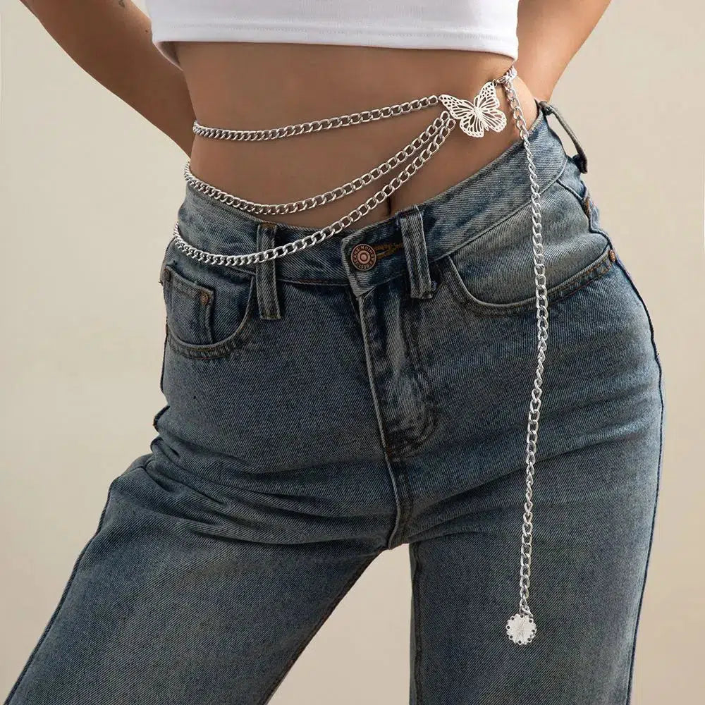 Butterfly Layered Belly Chain