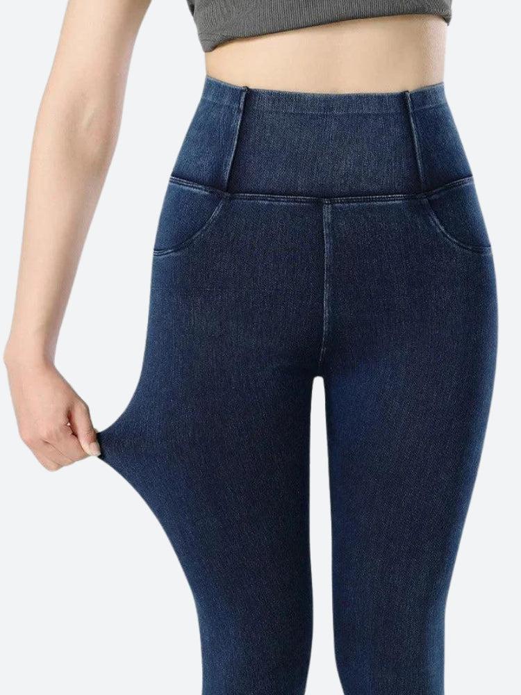 Women's Skinny Jeans Elastic Waist Classic Slimming Jeggings Denim Capri Pants
