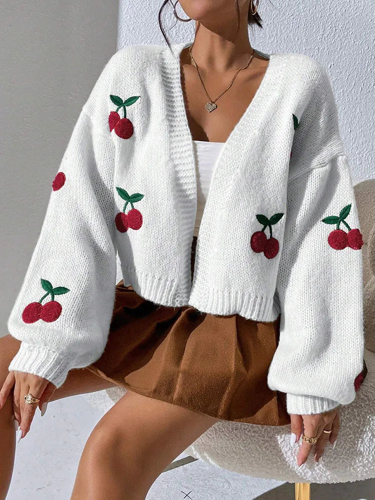 Cherry Knit Cardigan