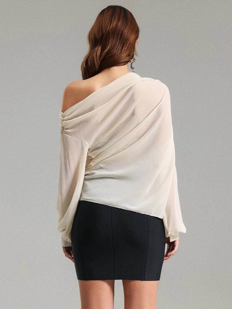 Chiffon One Shoulder Top