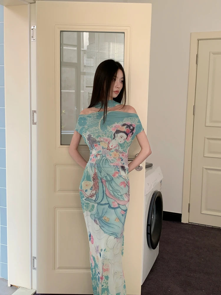 Chinese Art Maxi Dress
