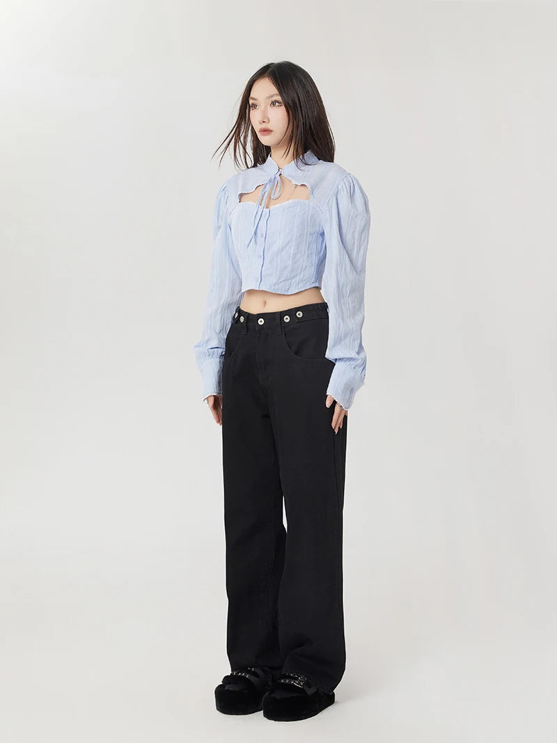 Core Cut Out Shirts & Blouses | Y2K & Aesthetic Tops | Litlookz Studio