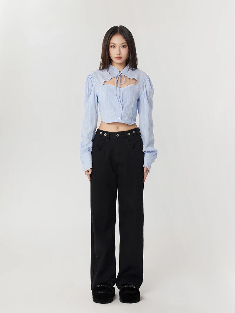 Core Cut Out Classiccore Cut Out Crop Shirt - Litlookz Studio