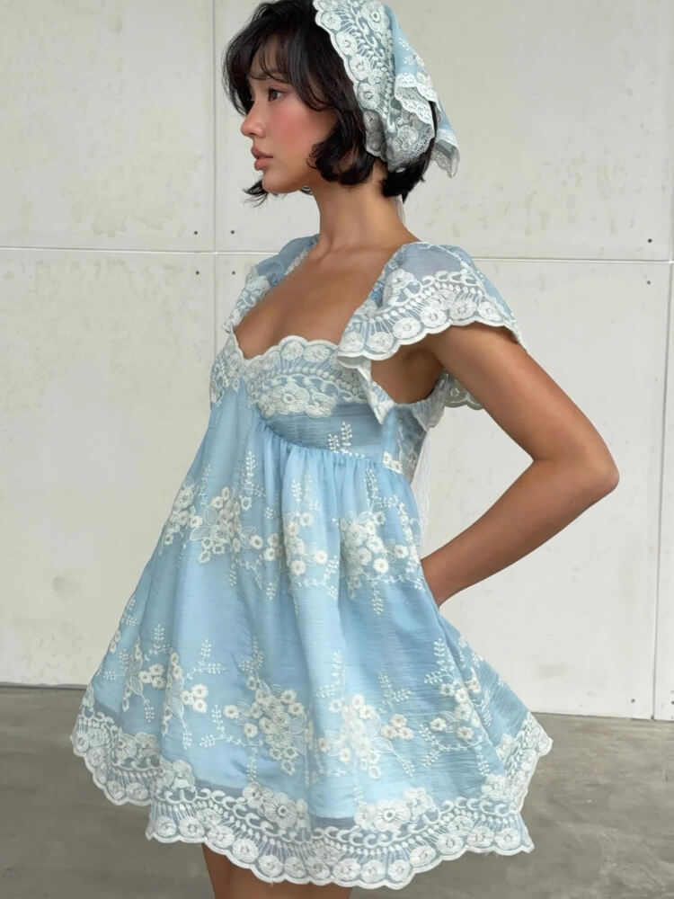 Cloud Babydoll Mini Dress