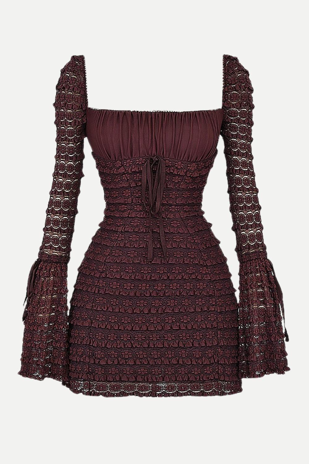 Coffee Ruched Mini Dress - Litlookz Studio Coffee Ruched Mini Dress - Litlookz Studio
