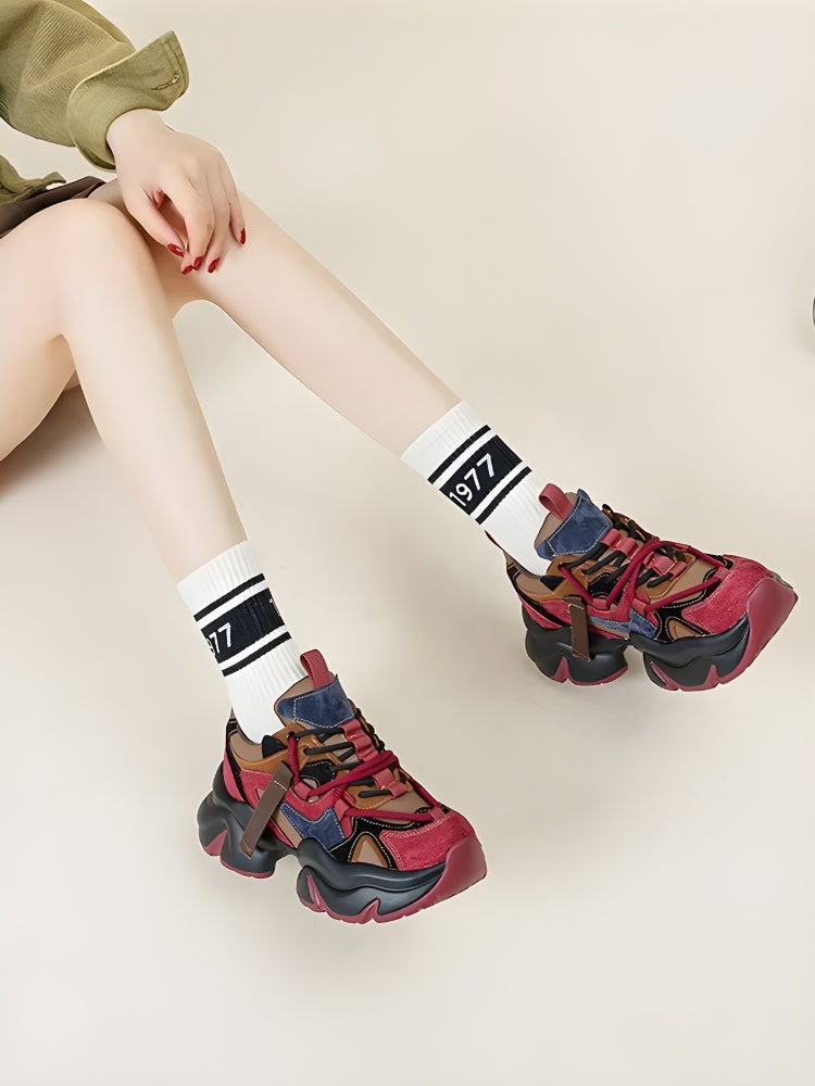 Kick Platform Color Color Block Platform Sneakers - Litlookz Studio