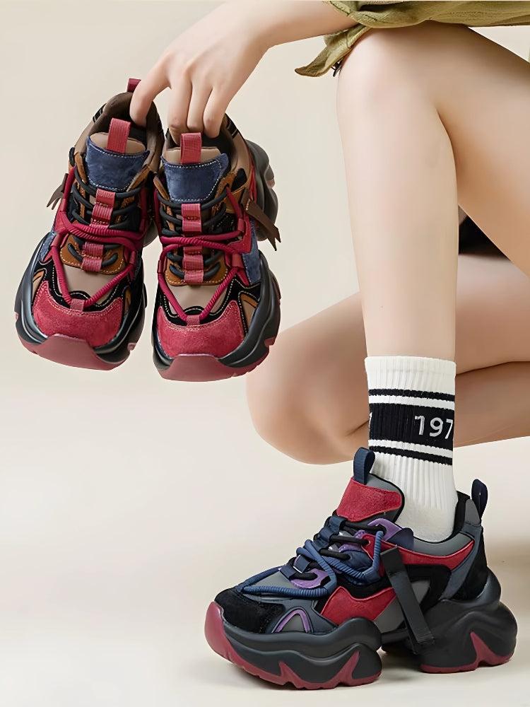 Kick Platform Color Color Block Platform Sneakers - Litlookz Studio