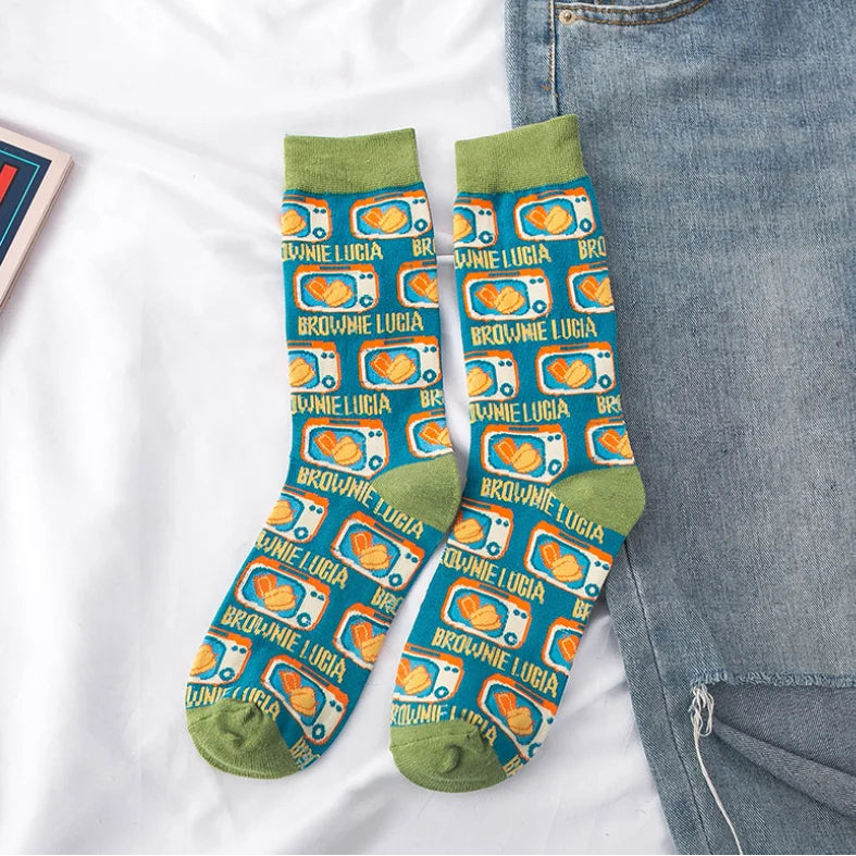 Colorful Checkered Crew Socks