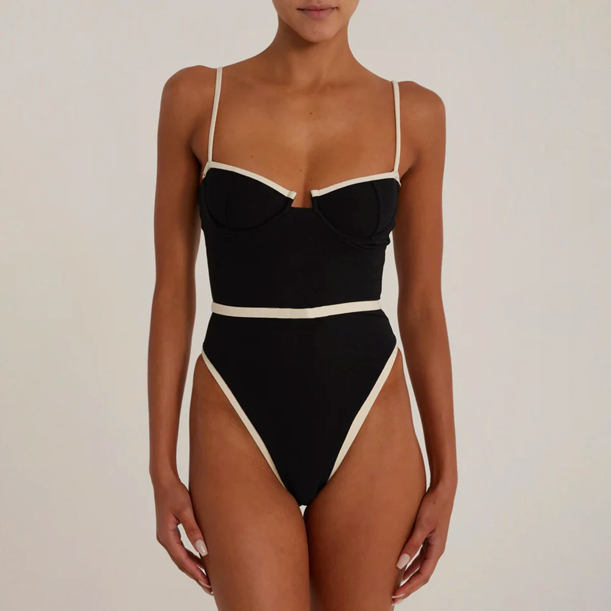 Contrast Cup One Piece Swimsuit
