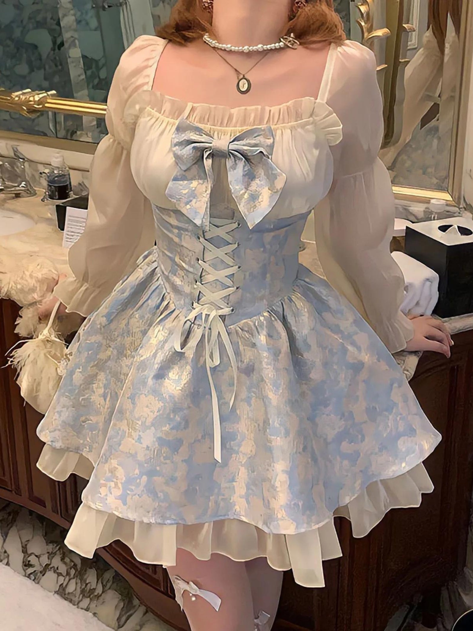 Coquette Bow Princess Mini Dress - Litlookz Studio Coquette Bow Princess Mini Dress - Litlookz Studio