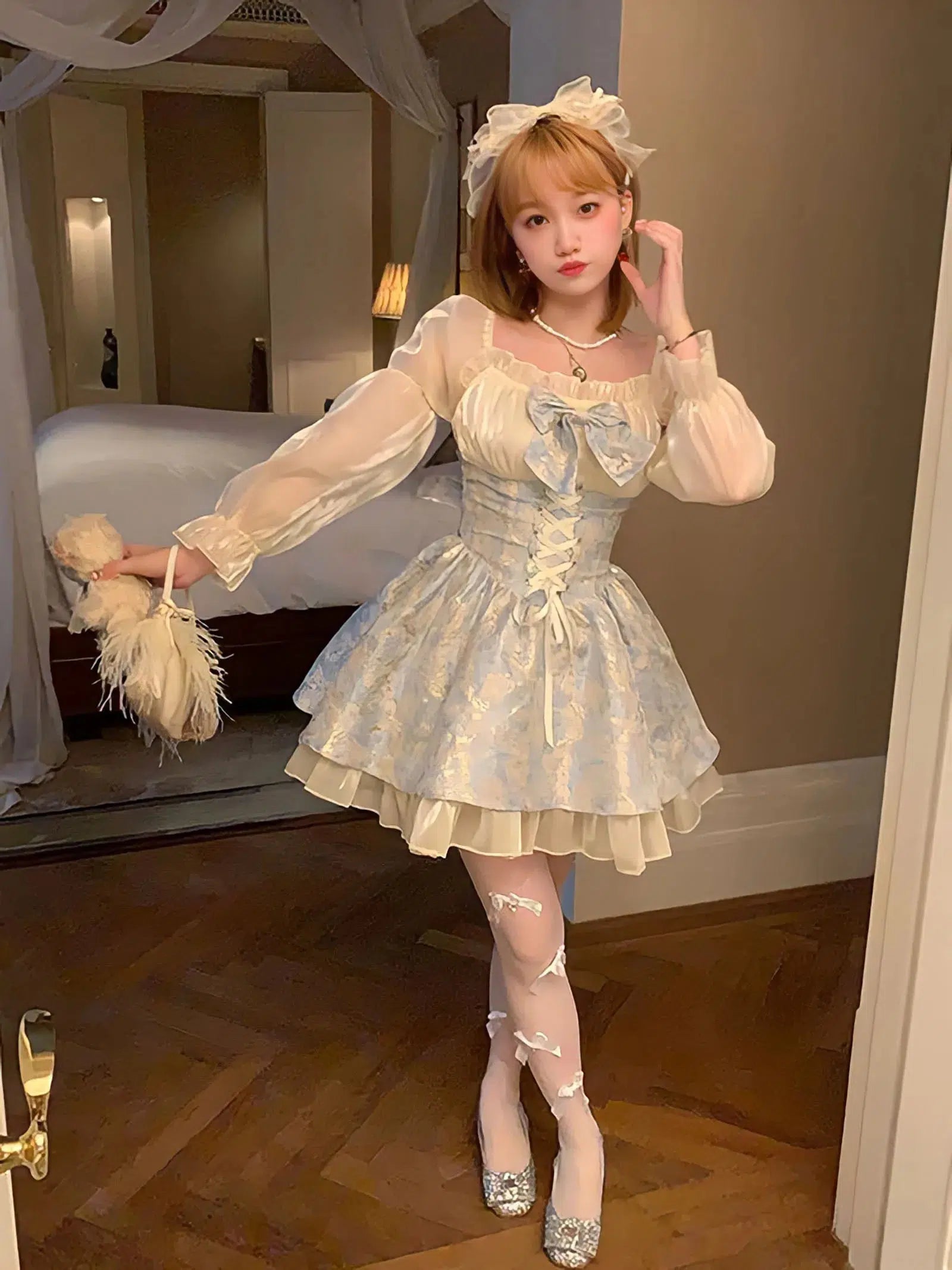 Coquette Bow Princess Mini Dress - Litlookz Studio Coquette Bow Princess Mini Dress - Litlookz Studio
