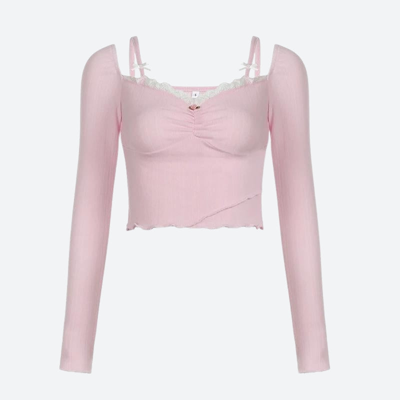 Coquette Bow Straps Ruched Top - Litlookz Studio