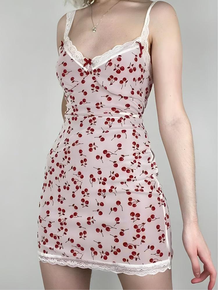 Coquette Cherry Mini Dress