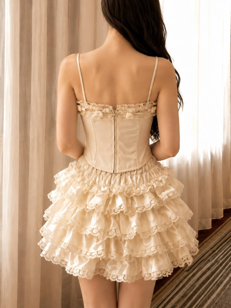 Coquette Corset & Ruffle Skirt Set