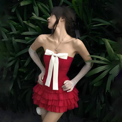 Brown Embellished Corset Top & Mini Skirt Coord Set