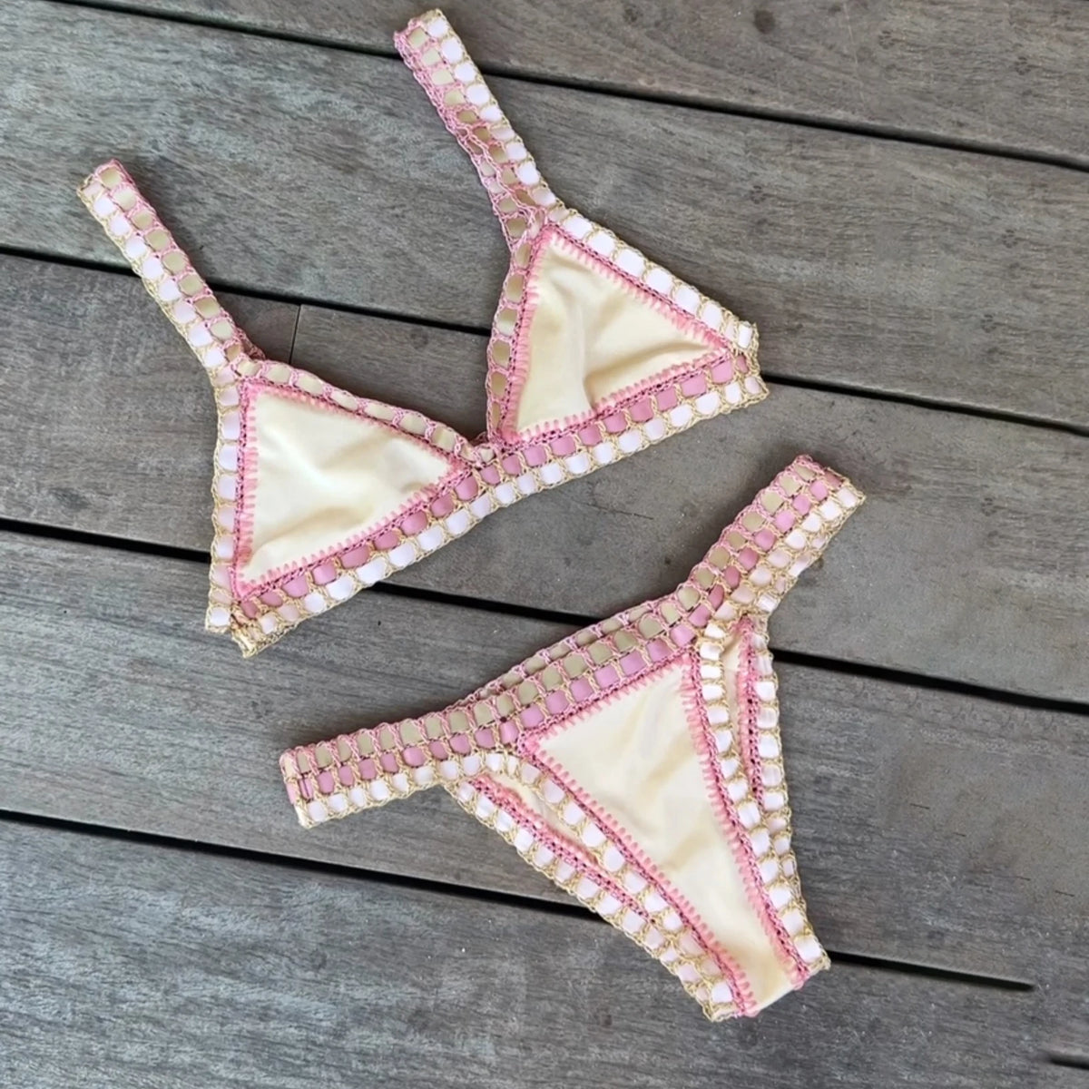 Coquette Crochet Trim Bikini Set