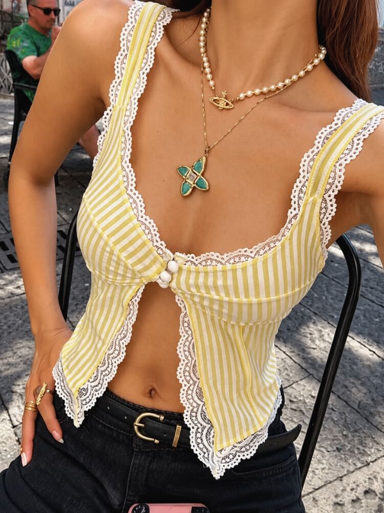 Coquette Front Split Top
