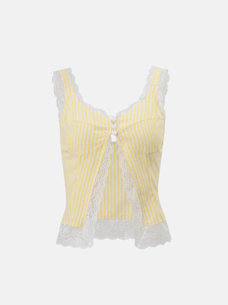 Coquette Front Split Top