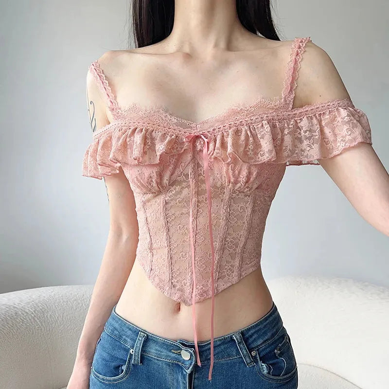 Coquette Lace Crop Top - Litlookz Studio