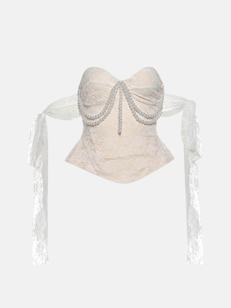 Coquette Pearl Top & Skirt Set