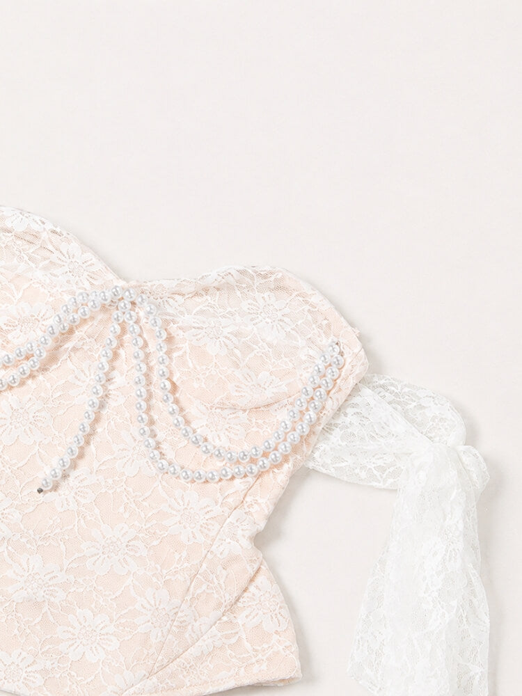 Coquette Pearl Top & Skirt Set
