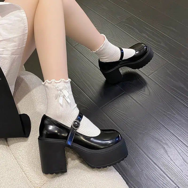 Chunky mary jane platform shoes sales
